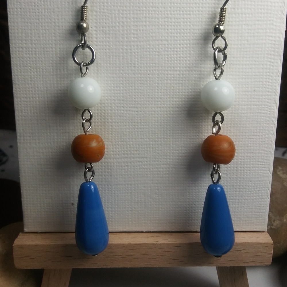 THREE TIER GLASS EARRINGS